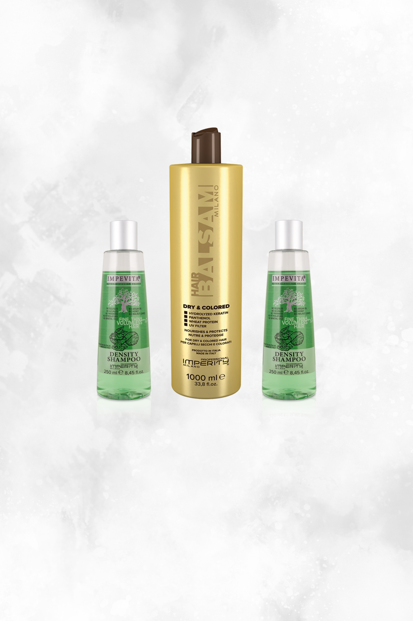 2x Shampoo für dünnes, lebloses Haar 250ml & Milano Balsam 1000ml