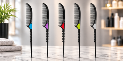 ETB Hair Professioneller Premium Carbon-Antistatik-Toupier- und Stielkamm